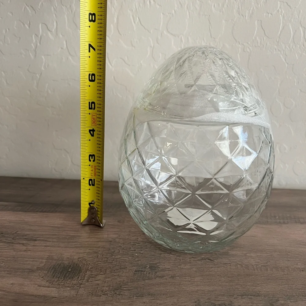 Clear Glass Easter Egg Novelty Jar 7” Target Bullseyes Playground